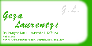 geza laurentzi business card